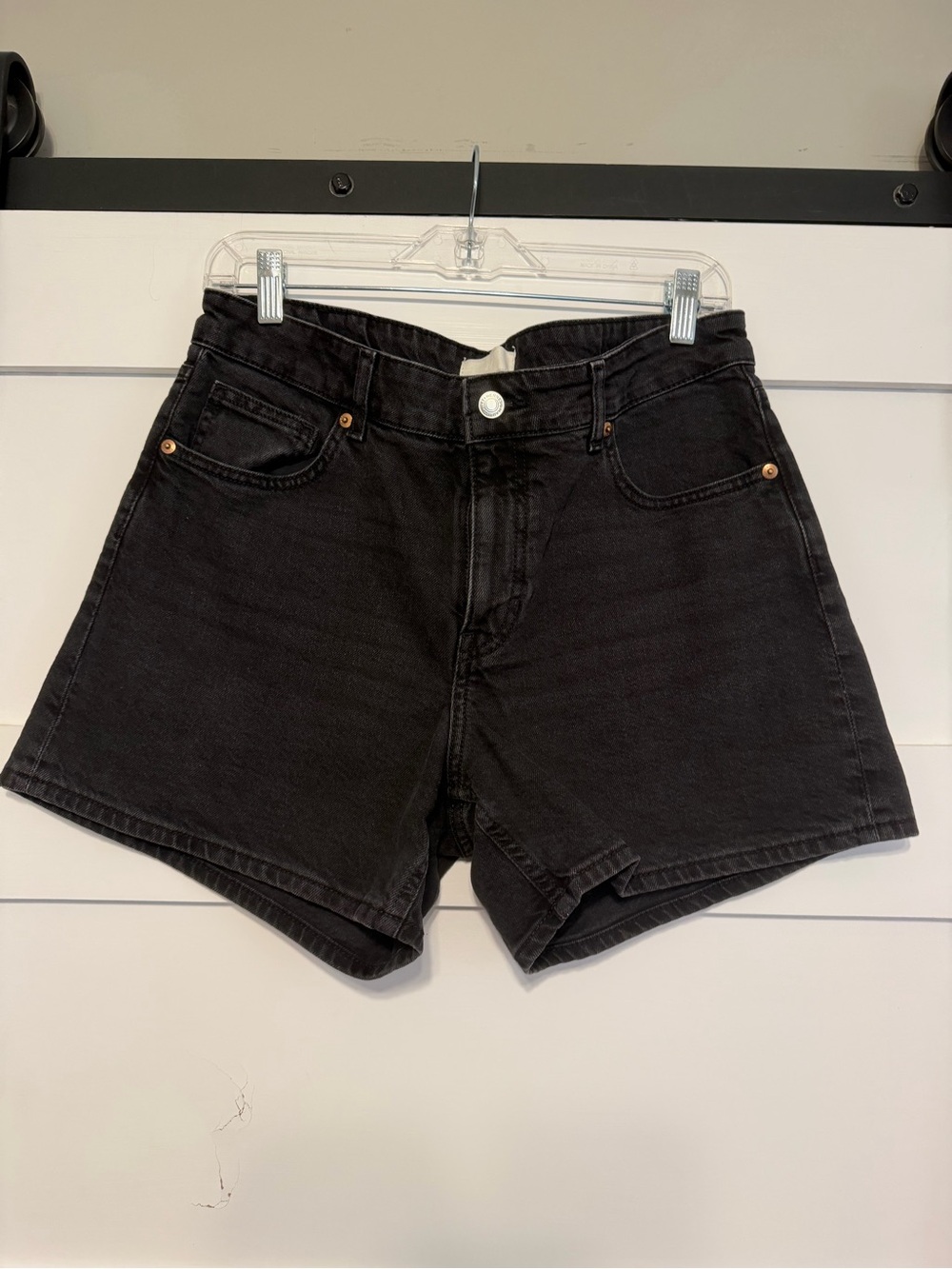 H&M Black Denim Shorts Size 10